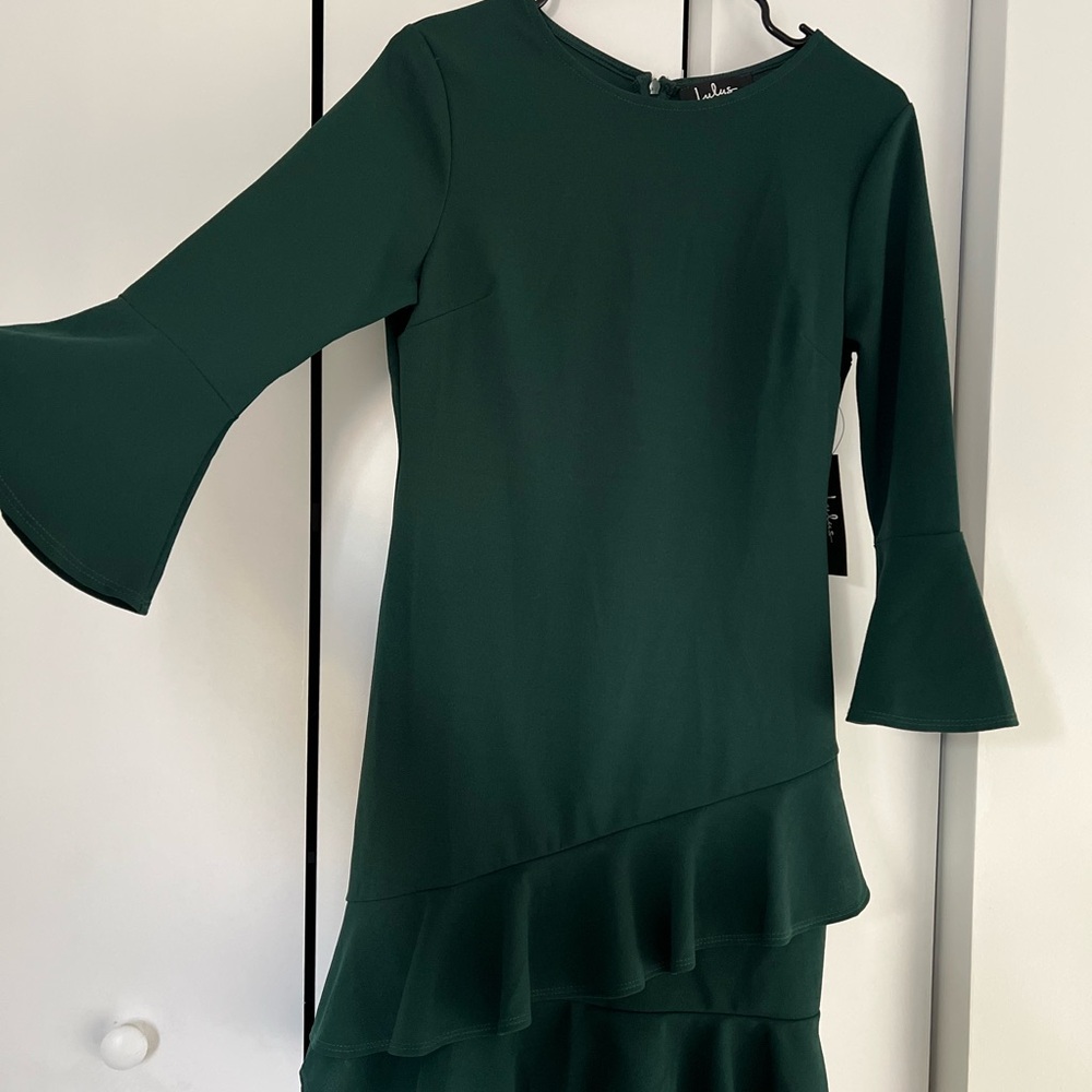 Lulu's Dark Green Long Sleeve Dress